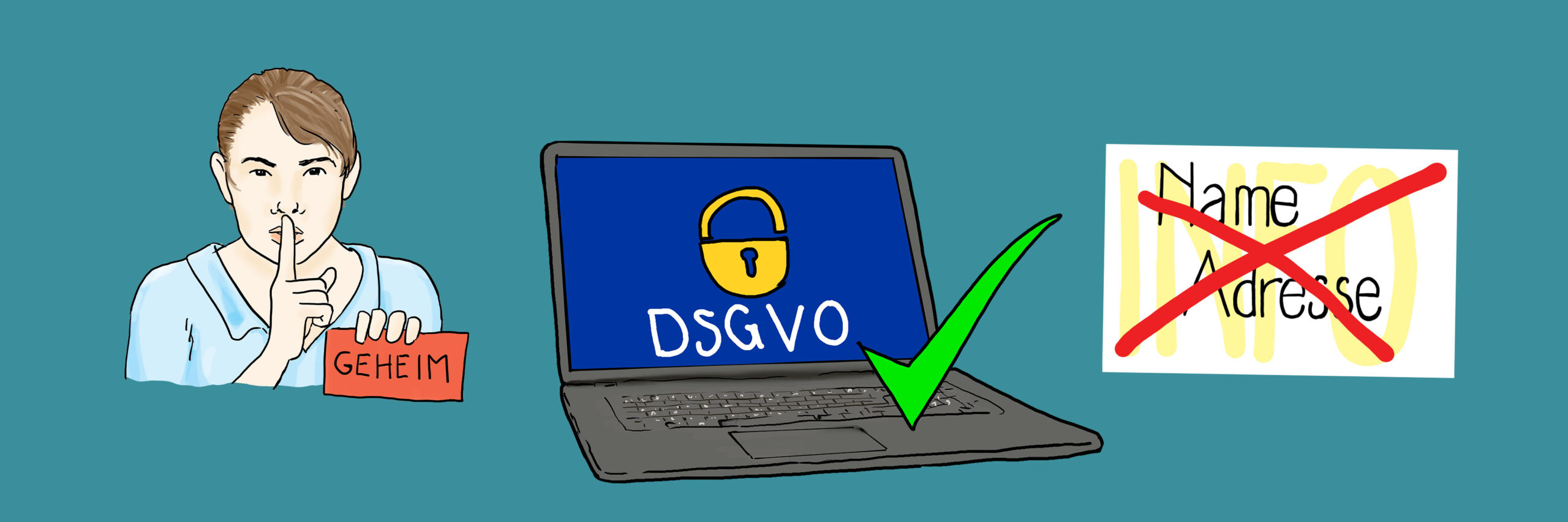 Symbole für Datenschutz